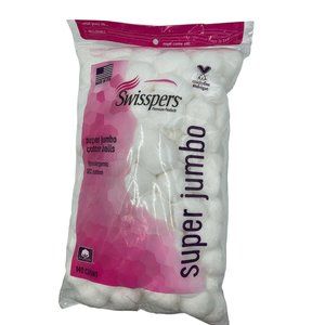 2/13 Swisspers Super JUMBO Cotton Balls 140 Count Pack